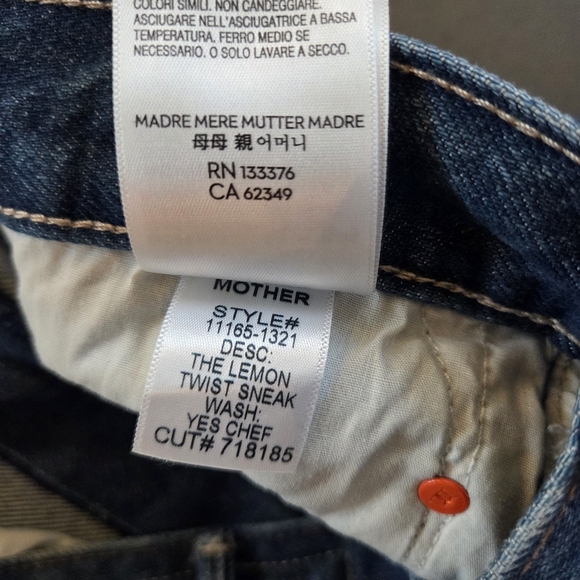 Mother Snacks The Lemon Twist Sneak Wide Leg Jeans Size 25 NWT $248 - Picture 9 of 16